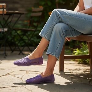 BONGO Purple Lace Ballet Loafers Women’s Slip-On Flats Shoes Size 10